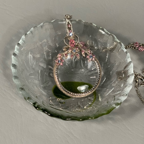 Green Teardrop Art Glass Bowl Handmade Artisan Made Textured - Picture 4 of 15